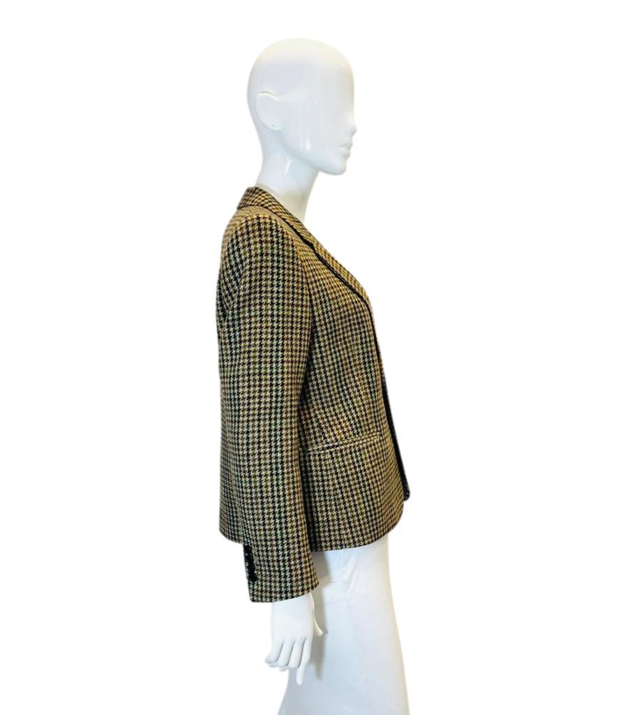 Black Celine Checked Wool Jacket