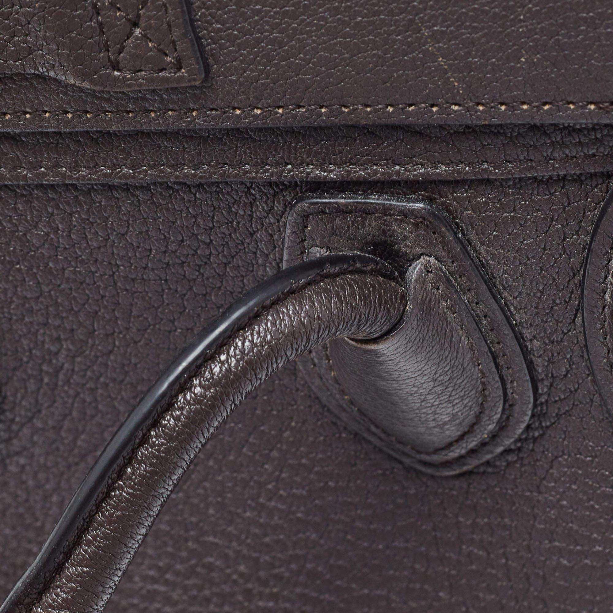 Céline Choco Brown Leather Nano Luggage Tote 2