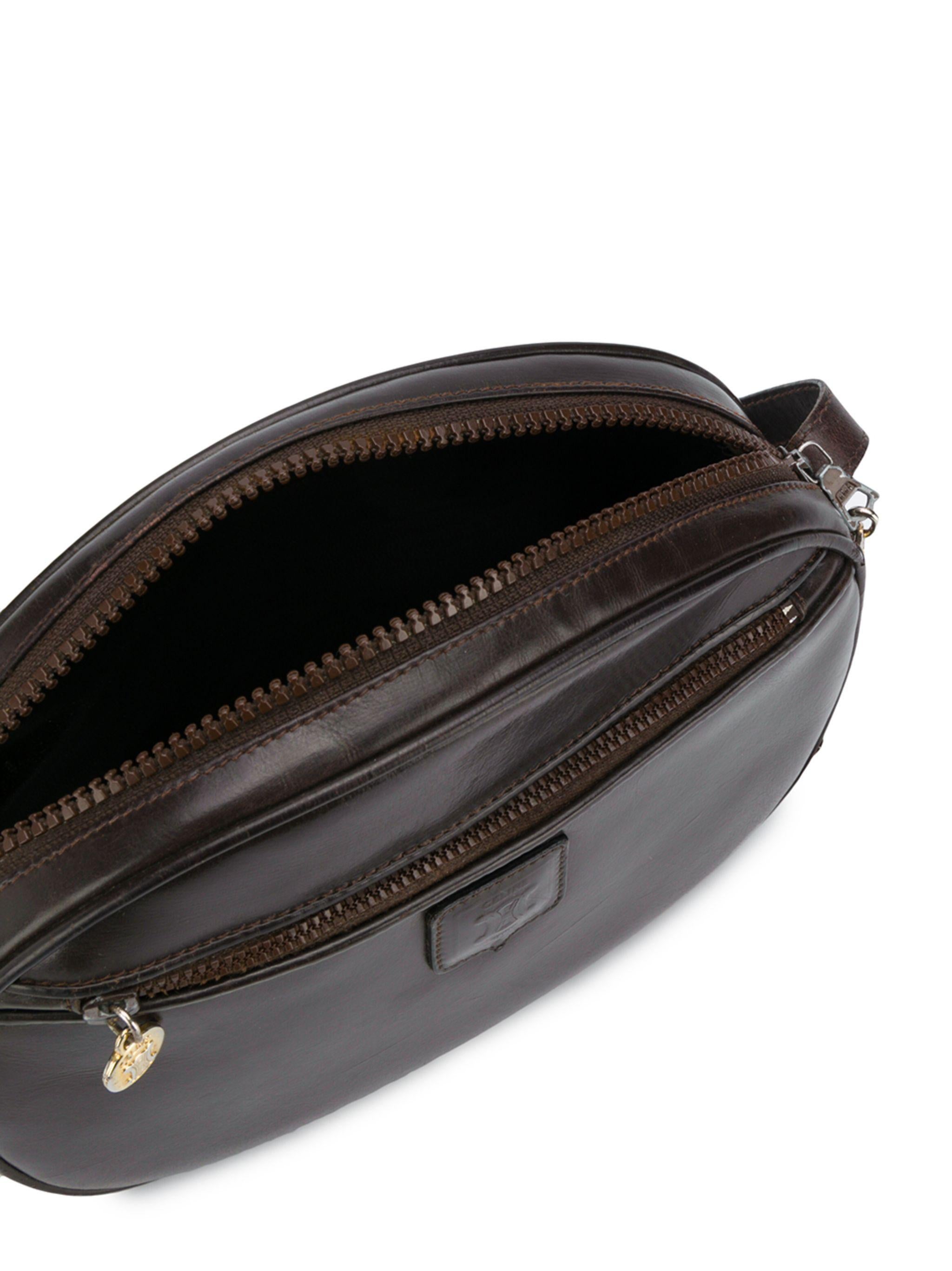 Black Celine Chocolate Leather Triomphe Shoulder Bag