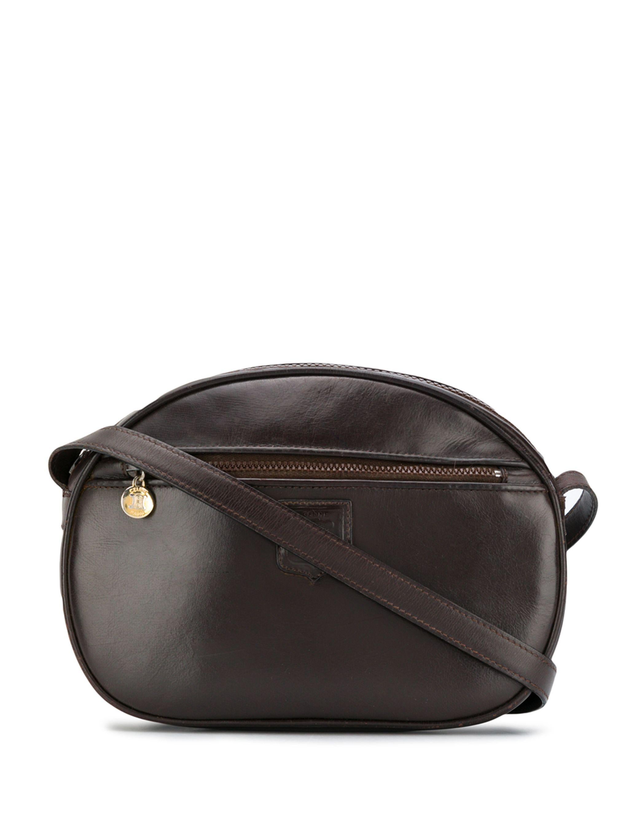 Celine Chocolate Leather Triomphe Shoulder Bag 1