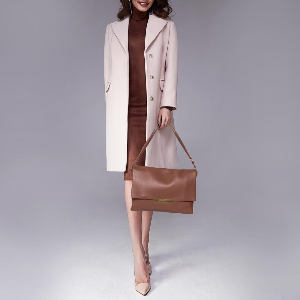 Celine Cinnamon Brown Leder Blade Flap Tasche (Braun)