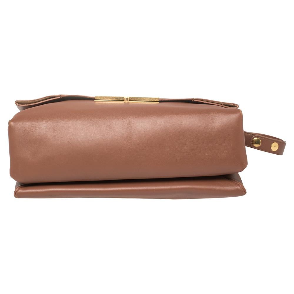 Celine Cinnamon Brown Leder Blade Flap Tasche Damen