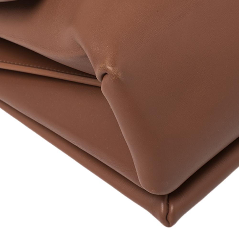 Celine Cinnamon Brown Leather Blade Flap Bag In Good Condition In Dubai, Al Qouz 2