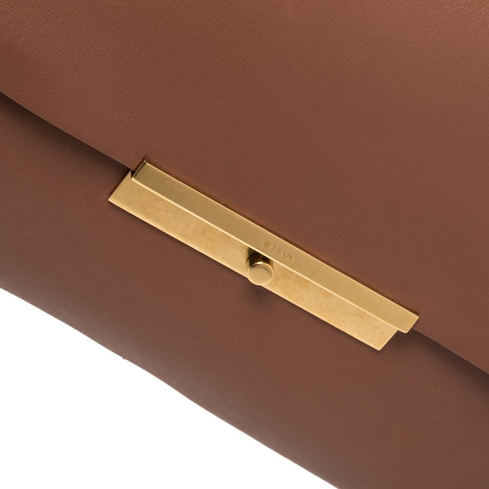 Celine Cinnamon Brown Leather Blade Flap Bag 1