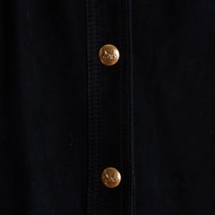 Céline circa 1990 Robe daim noir FR40 Black Suede Maxi Dress UK12 US8 Celine