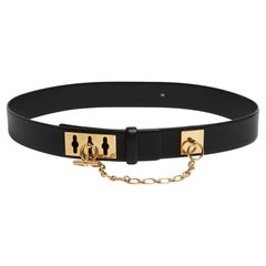Céline circa 2015 Ceinture T90 Black Leather Re Edition Belt 36 inch Celine