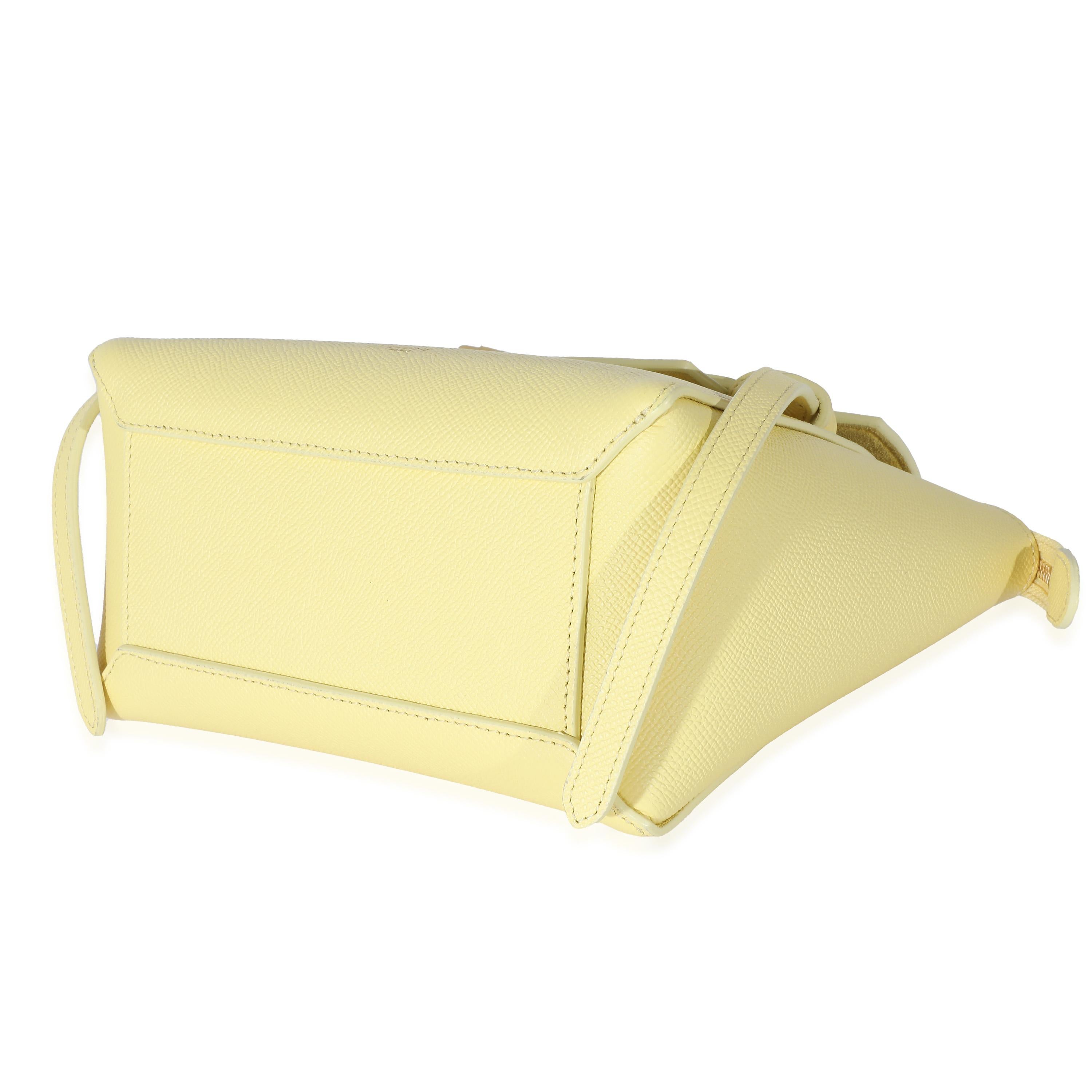 Celine Citron Grained Calfskin Nano Belt Bag For Sale 1