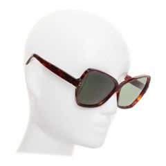 CELINE CL400641 brown tortoise oversized butterfly square sunglasses