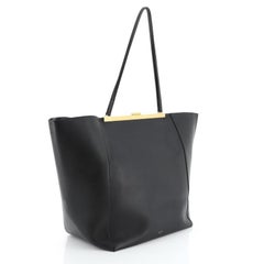 Celine Clasp Cabas Tote Leather Large