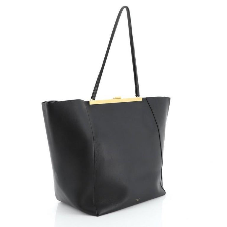 Celine Clasp Cabas Tote Leather Large at 1stDibs  celine clasp tote, celine  tote bags, celine cabas clasp