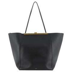 Celine Clasp Cabas Tote Leather Large