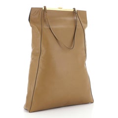 Celine Clasp Cabas Tote Leather Tall