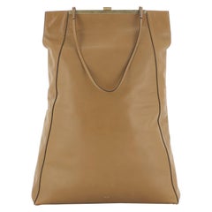 Celine Clasp Cabas Tote Leather Tall