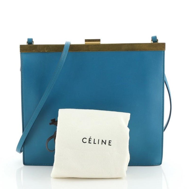 Celine Clasp Crossbody Bag Leather Mini at 1stDibs