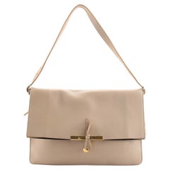Celine Clasp Fold Over Shoulder Bag Leather Medium