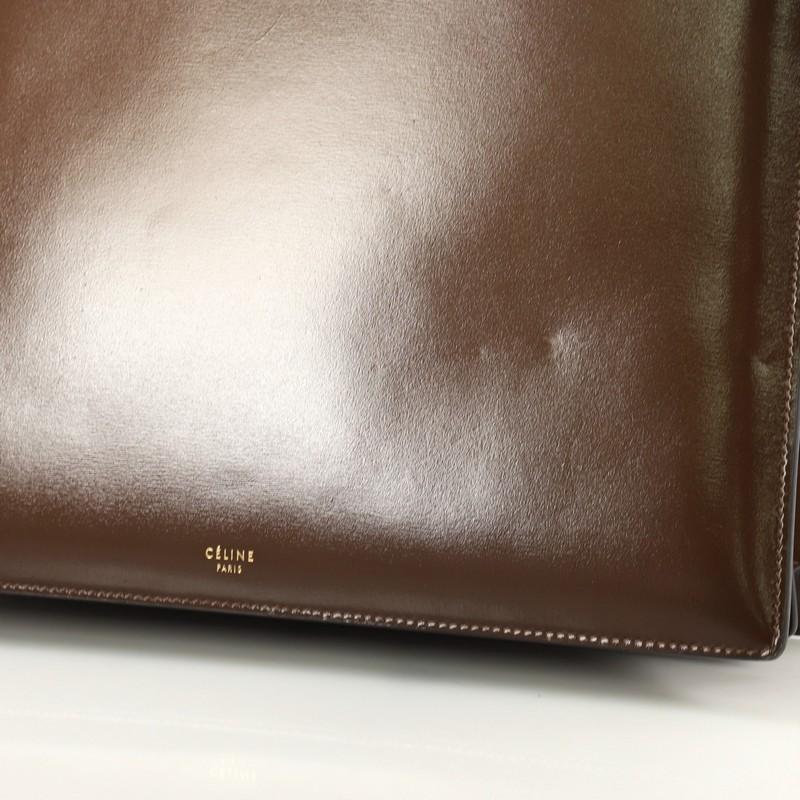 Brown  Celine Clasp Top Handle Bag Leather Medium