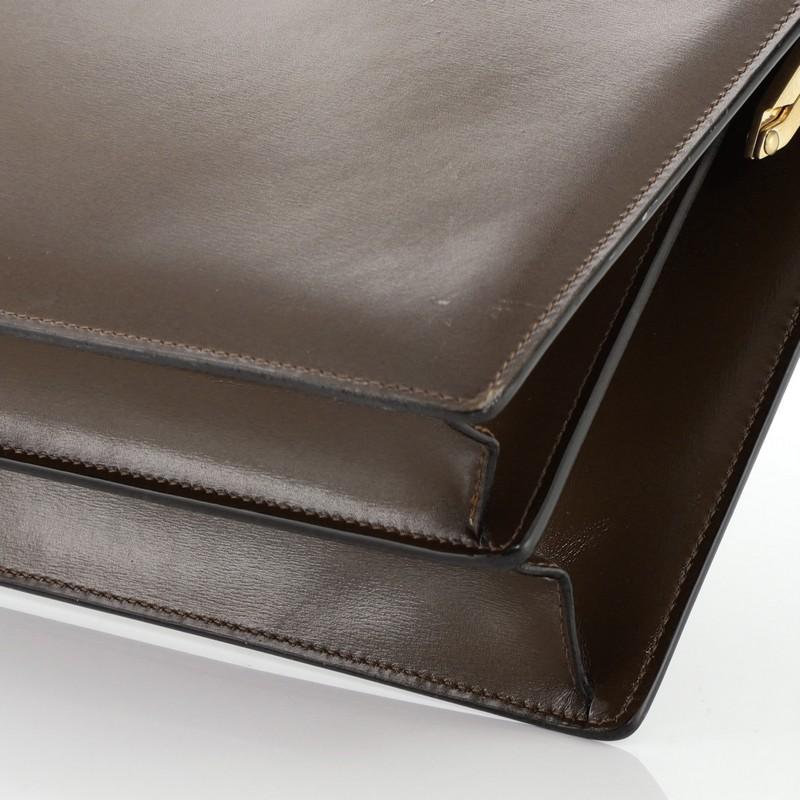 Celine Clasp Top Handle Bag Leather Medium In Good Condition In NY, NY