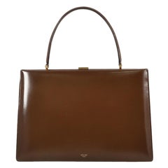  Celine Clasp Top Handle Bag Leather Medium