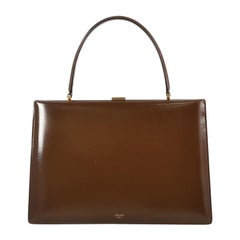 Celine Clasp Top Handle Bag Leather Medium