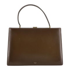 Celine Clasp Top Handle Bag Leather Medium 