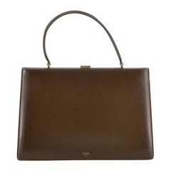 Celine Clasp Top Handle Bag Leather Medium