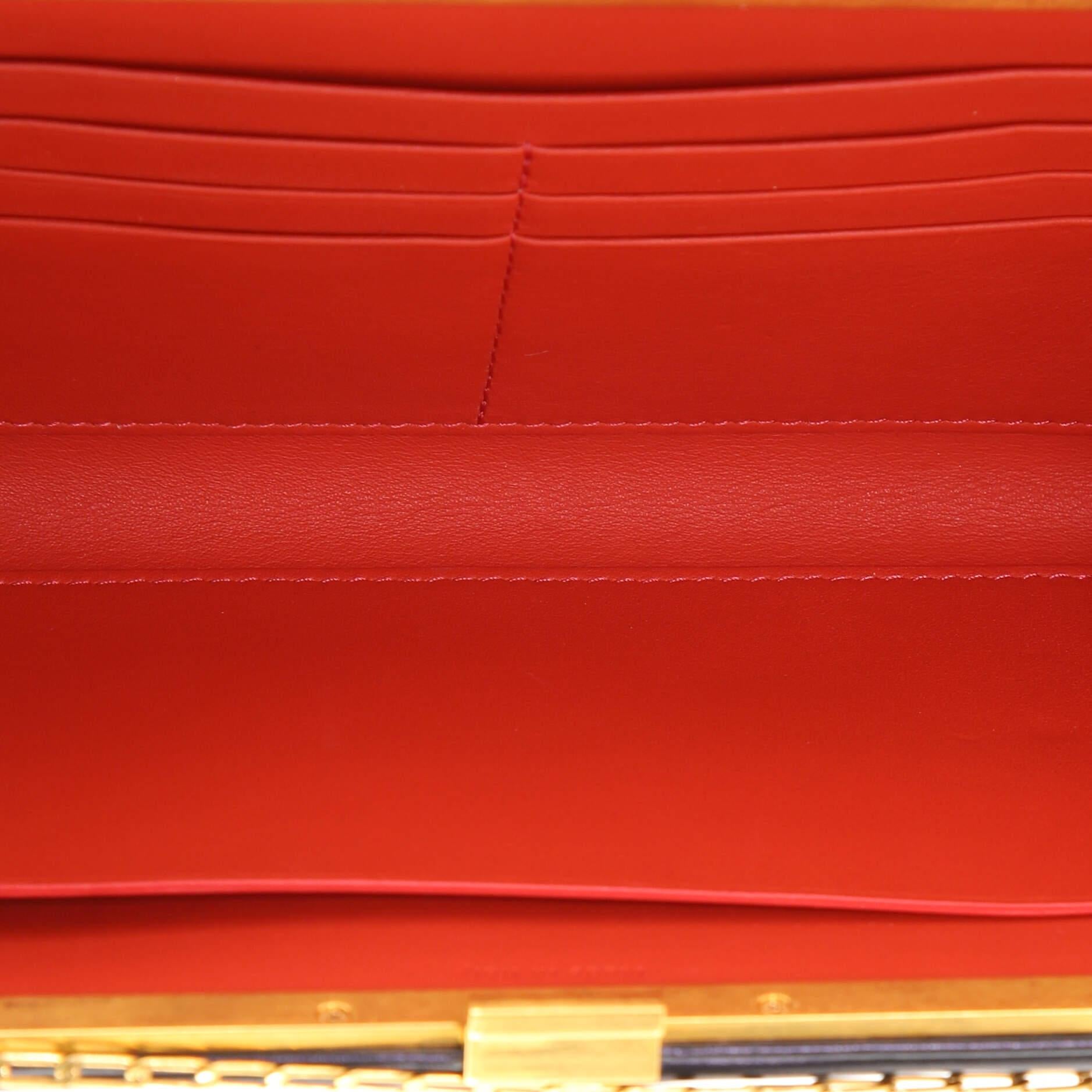 Women's or Men's Celine Clasp Wallet on Chain Leather Large
