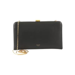 Celine Clasp Wallet on Chain Leather Large