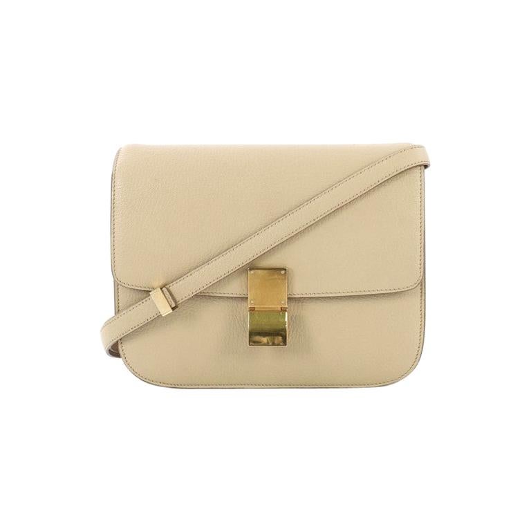 Celine Classic Box Bag Grainy Leather Medium at 1stDibs | celine box bag  beige