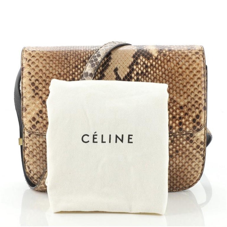 Celine Classic Box Bag Python Medium at 1stDibs