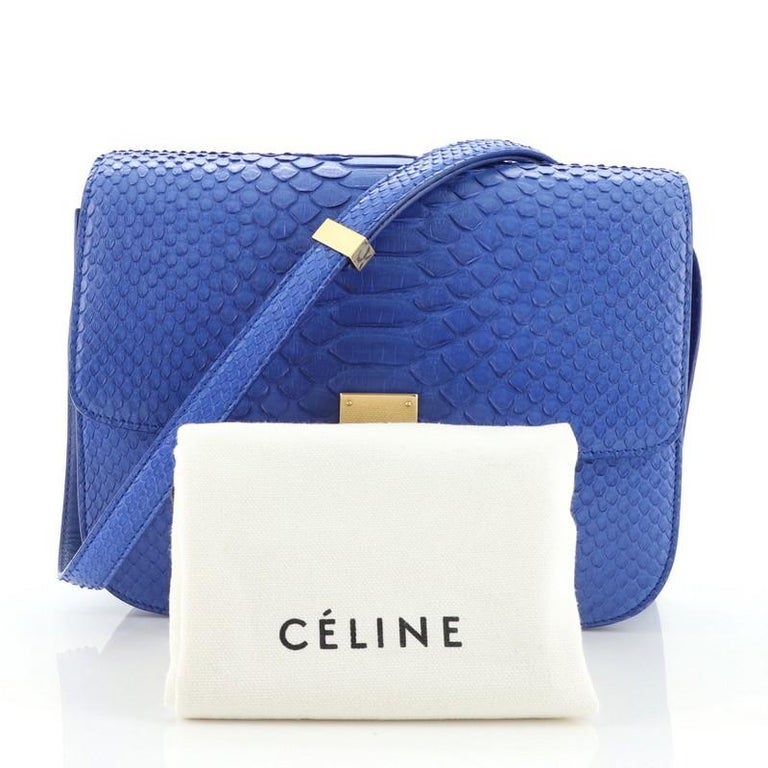 Celine Classic Box Bag Python Medium at 1stDibs