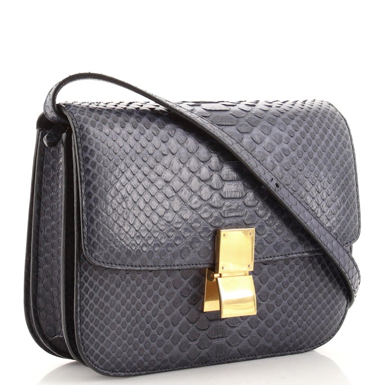 Celine Classic Box Bag Python Medium at 1stDibs