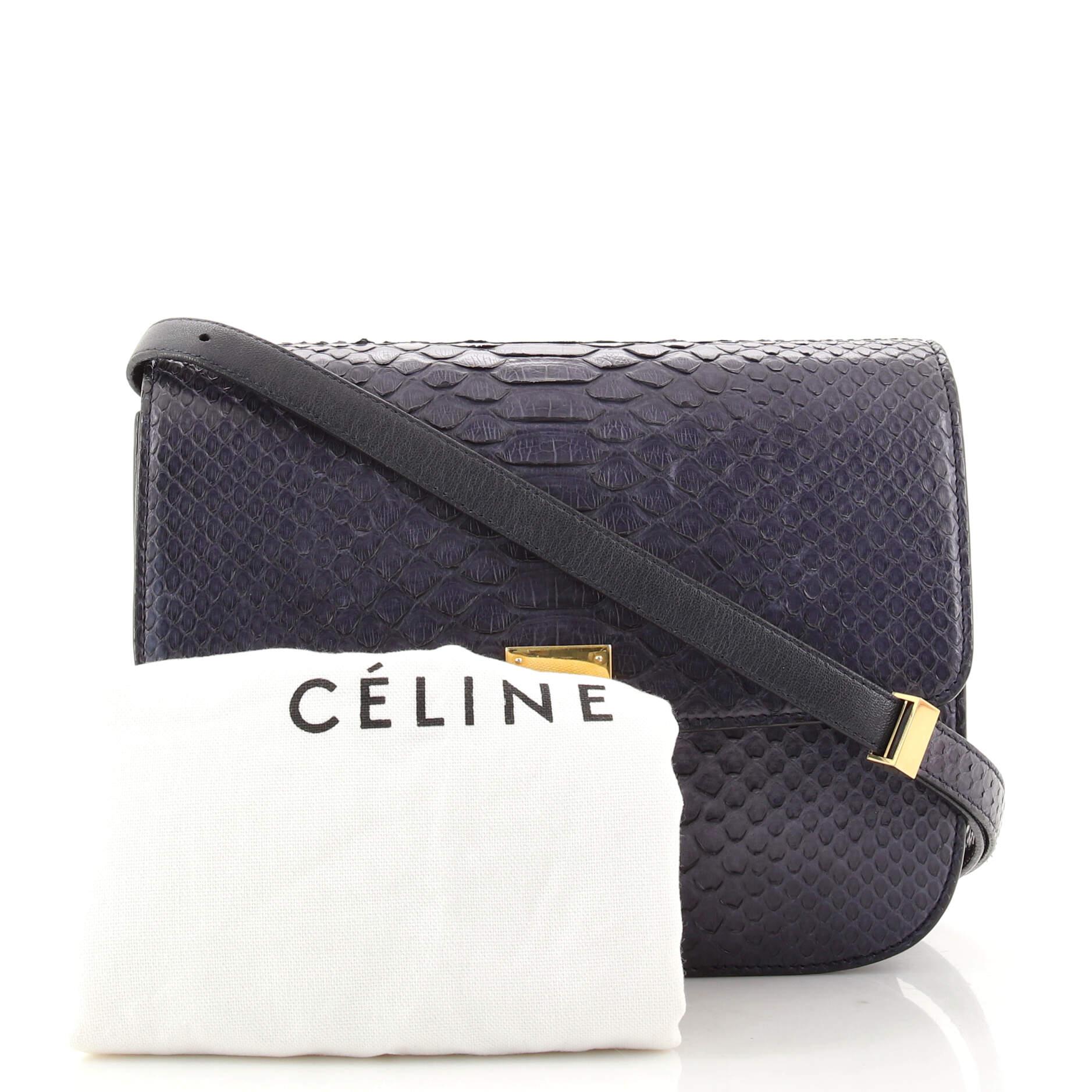 Celine Classic Box Bag Python Medium at 1stDibs