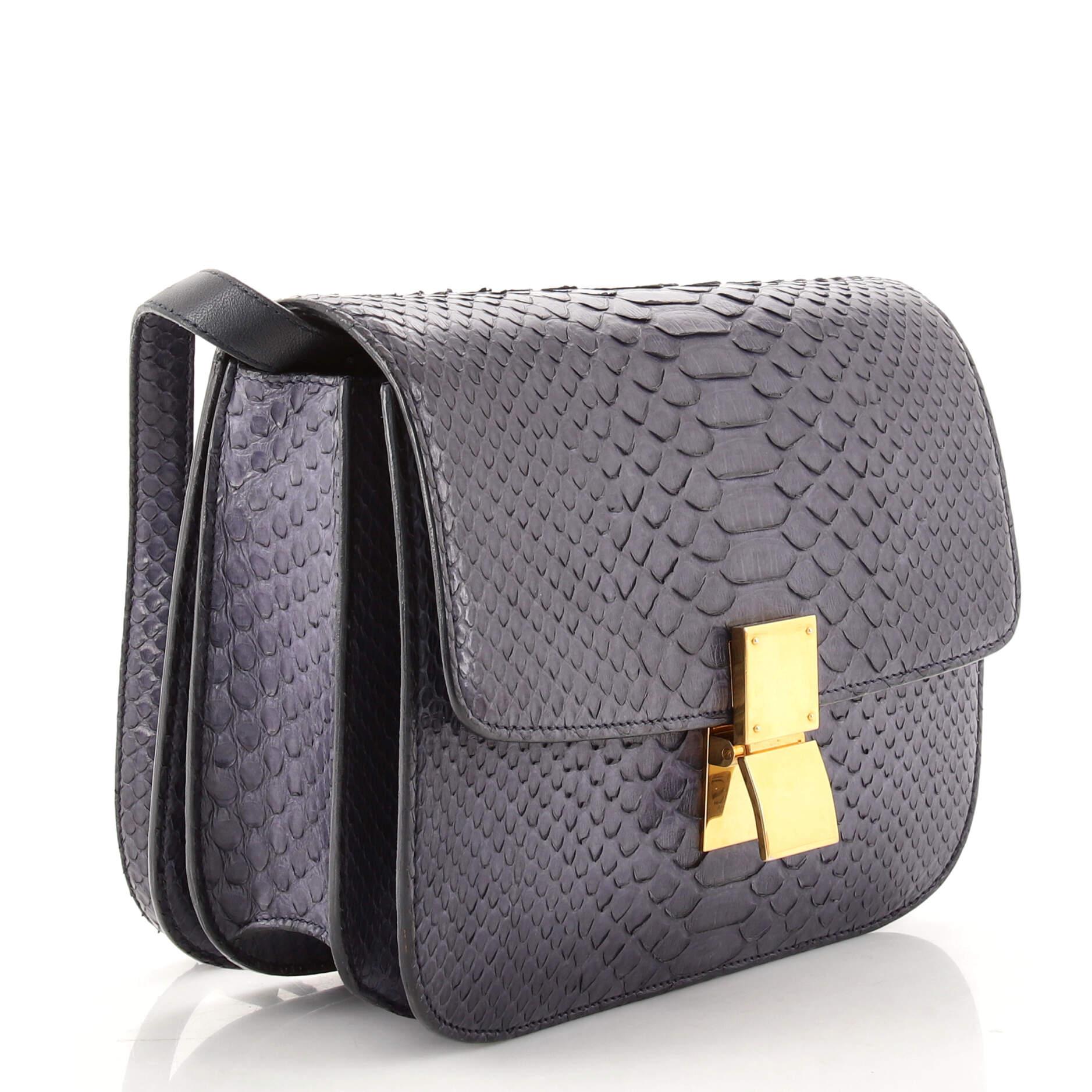 Celine Classic Box Bag Python Medium at 1stDibs