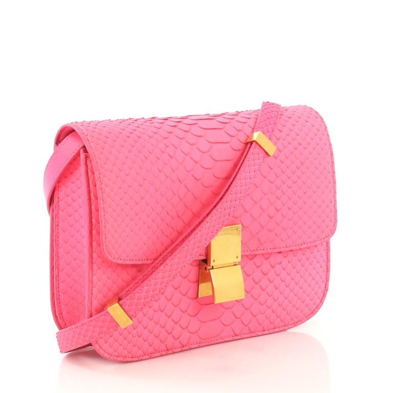 Celine Classic Box Bag Python Medium at 1stDibs