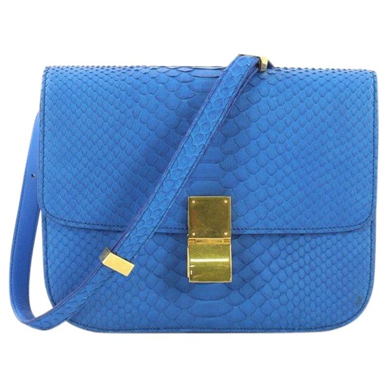 Celine Classic Box Bag Python Medium at 1stDibs