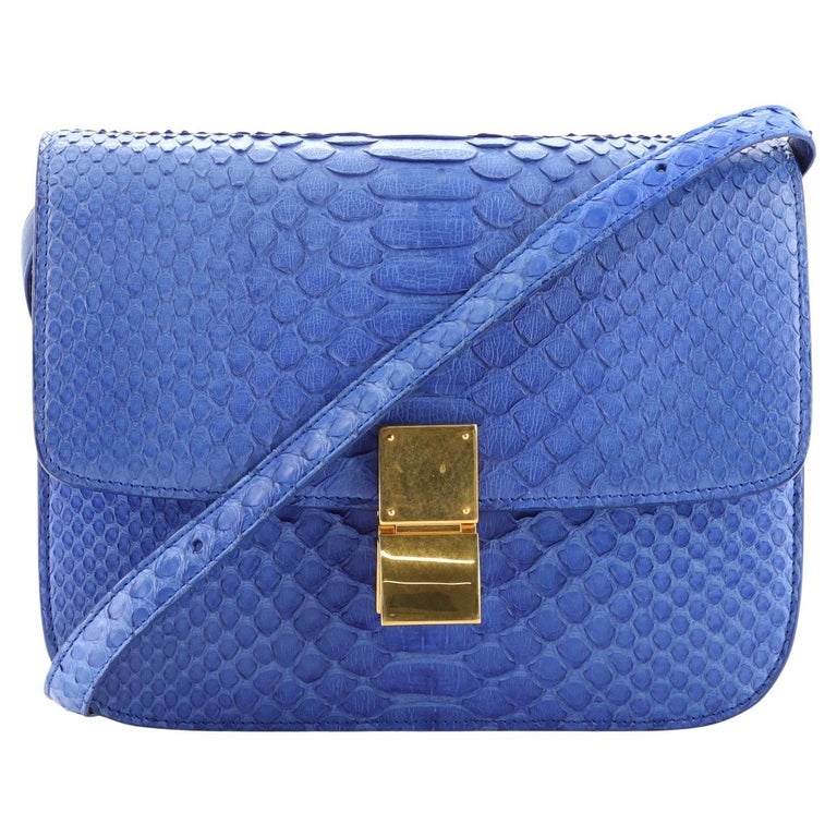 Celine Classic Box Bag Python Medium at 1stDibs