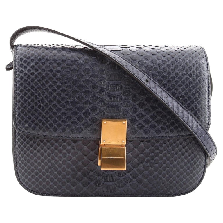 Celine Classic Box Bag Python Medium at 1stDibs