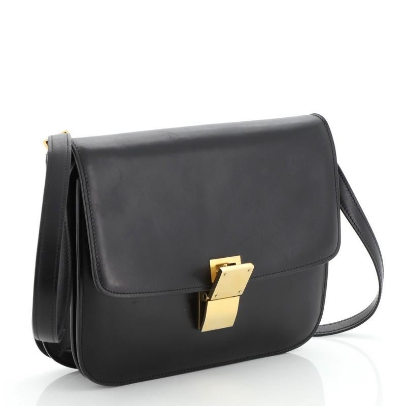 Black Celine Classic Box Bag Smooth Leather Medium