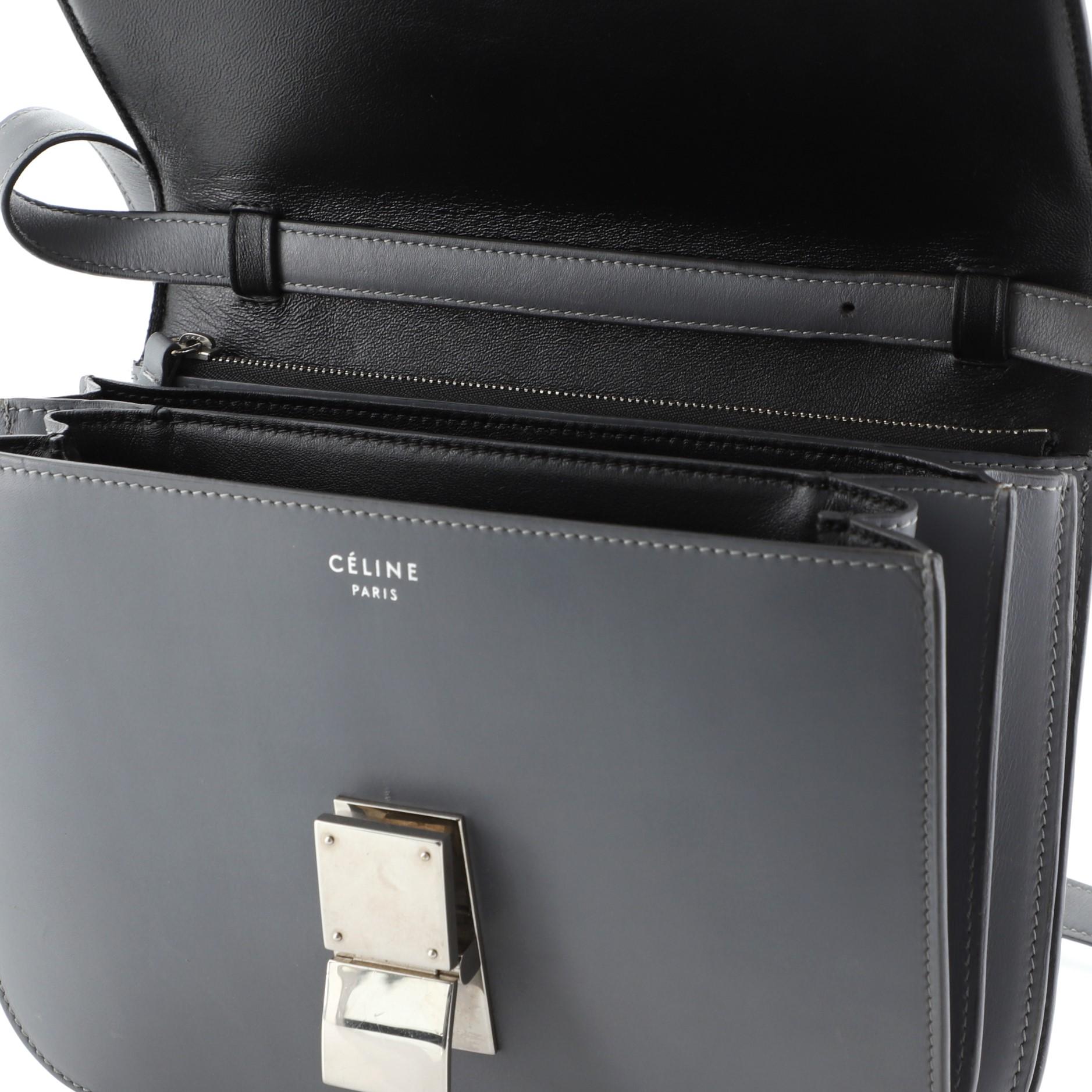Gray Celine Classic Box Bag Smooth Leather Medium