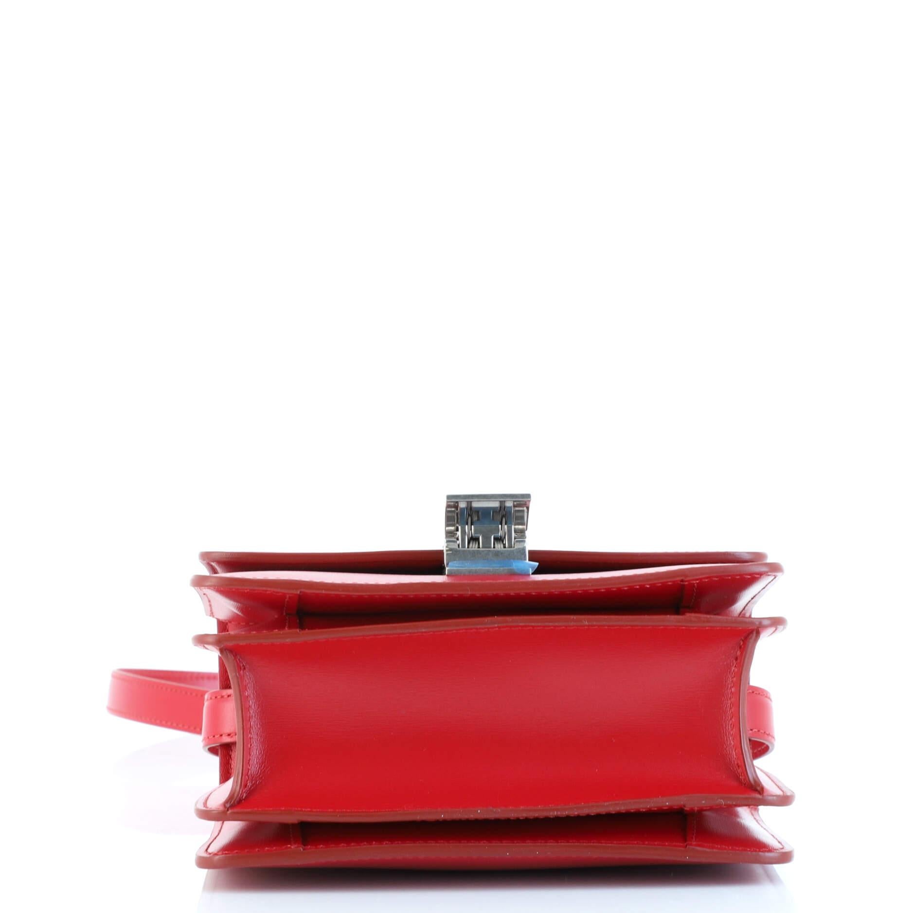 Red Celine Classic Box Bag Smooth Leather Small