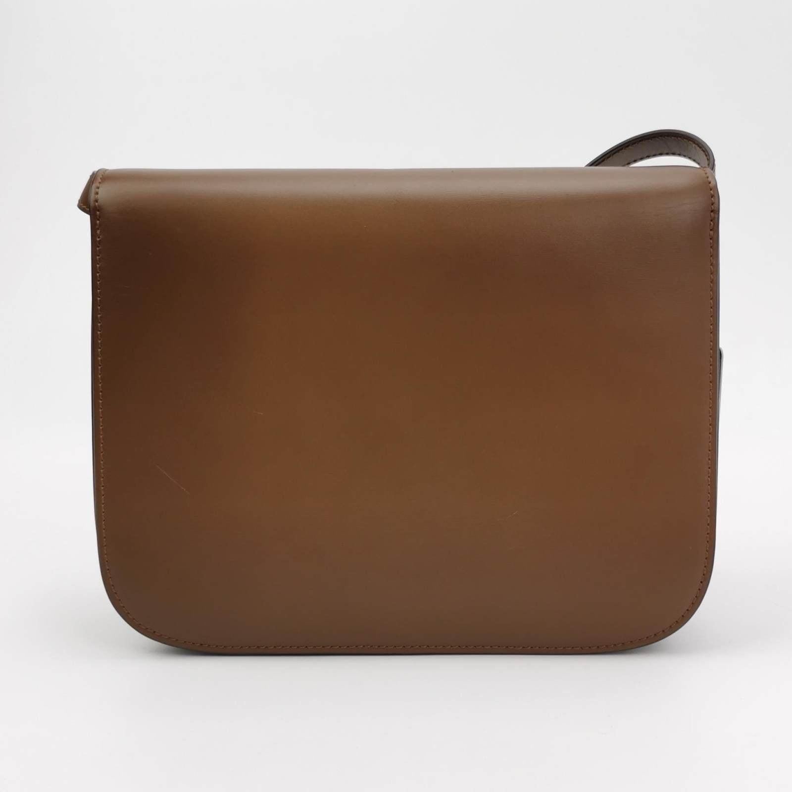 Women's CELINE Classic Box Flap Caramel Brown Leather crossbody bag For Sale