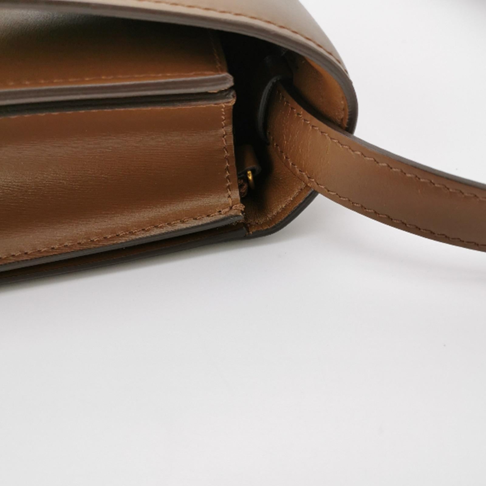 CELINE Classic Box Flap Caramel Brown Leather crossbody bag 4