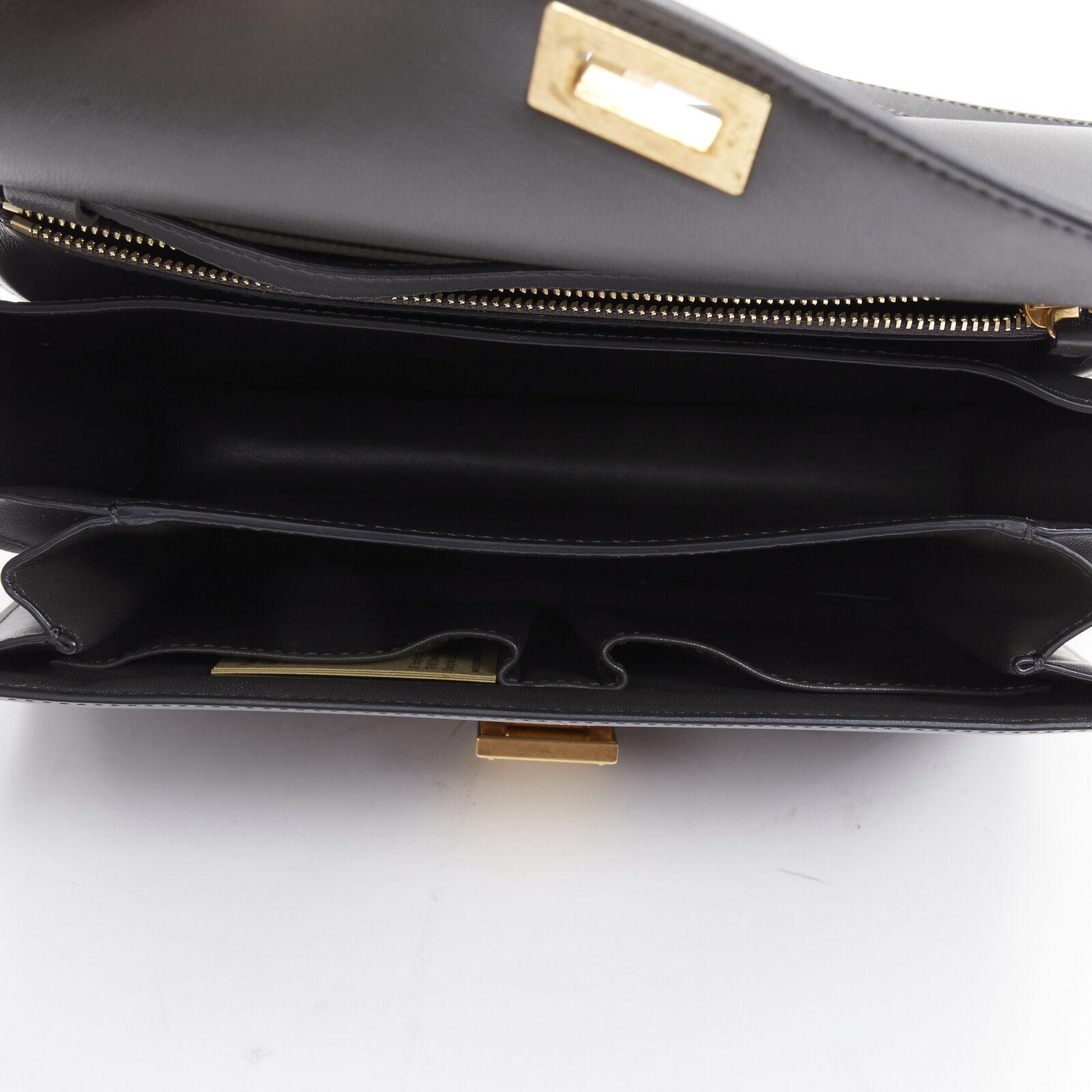 CELINE Classic Box grey calfskin leather buckle bag medium 3
