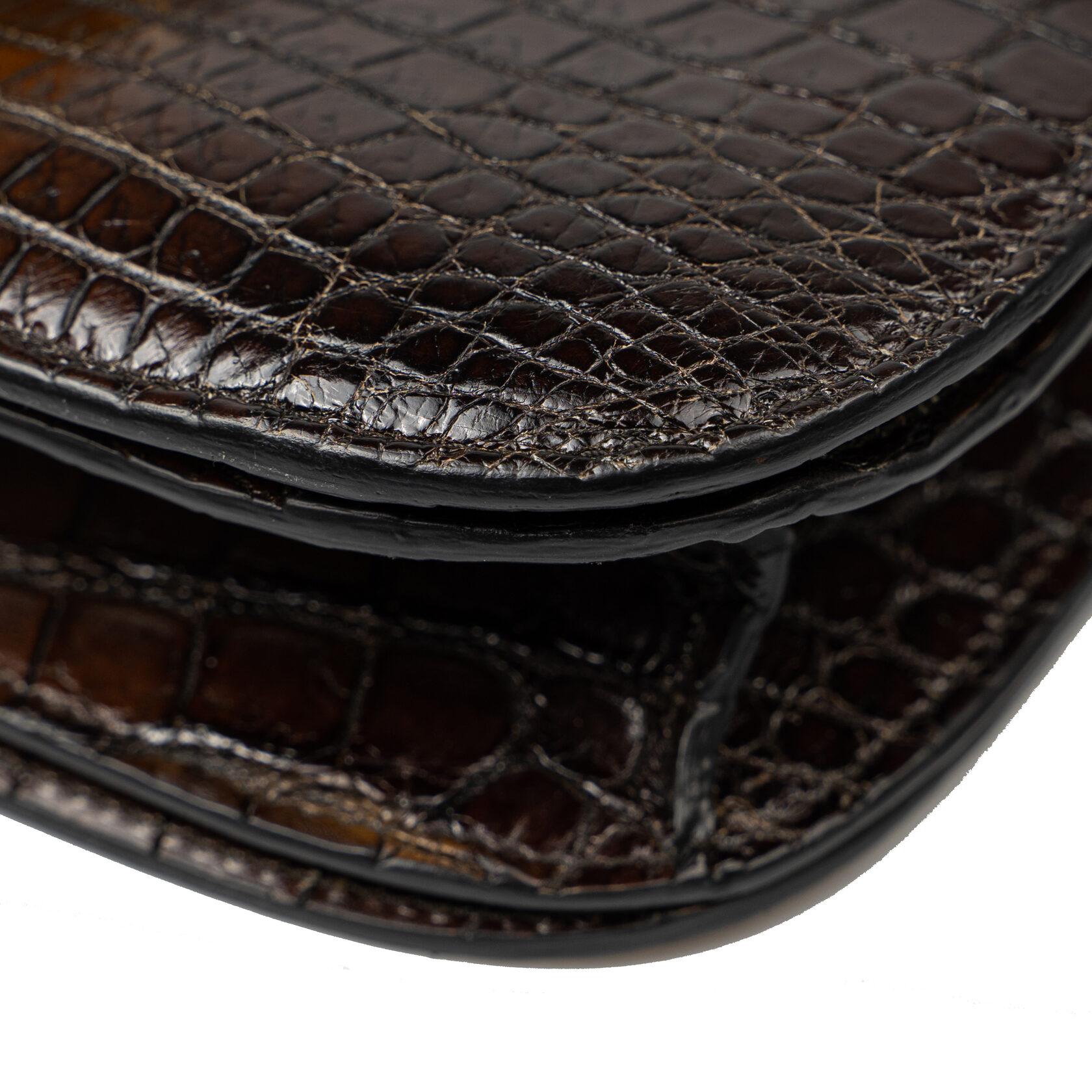 Celine Classic Box Medium in Crocodile Leather For Sale 2