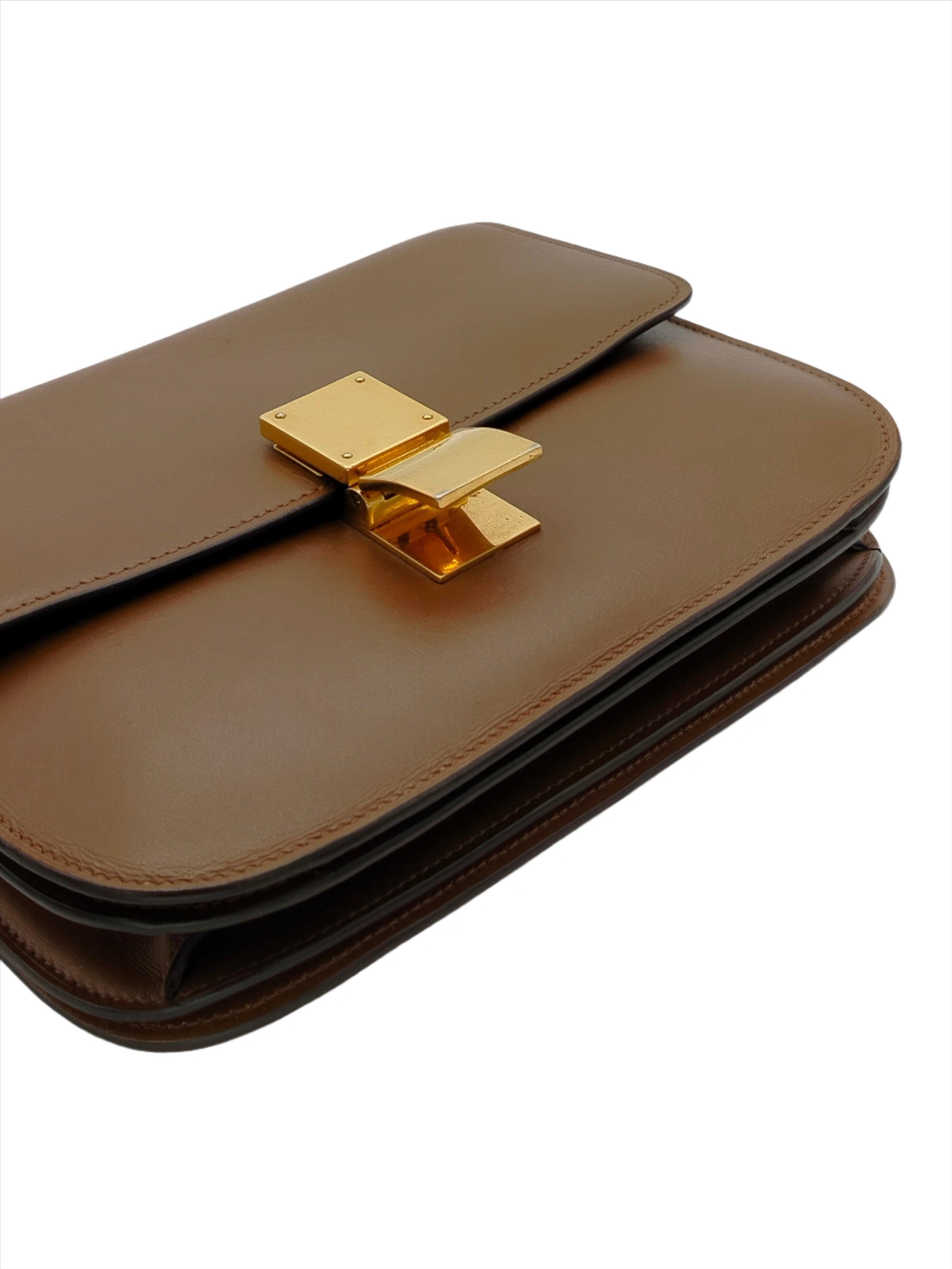 Brown Celine Classic Box Teen Shoulder Bag - '00s