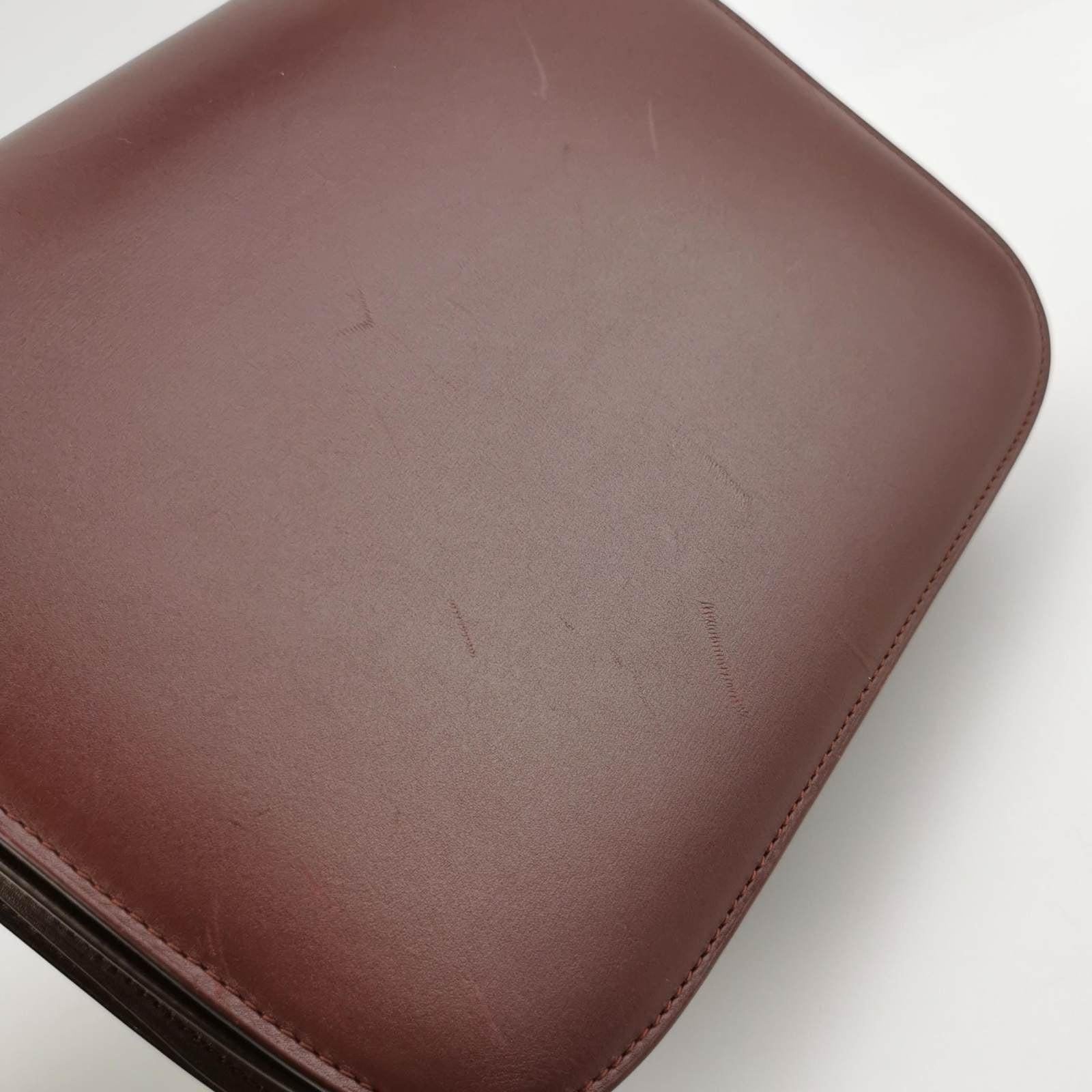 CELINE Classic Flap Burgundy Box Leather crossbody bag For Sale 5