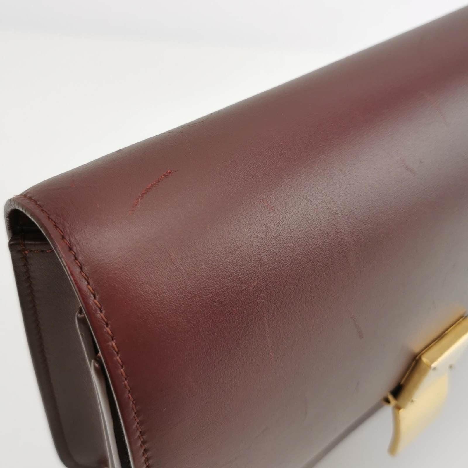 CELINE Classic Flap Burgundy Box Leather crossbody bag For Sale 6