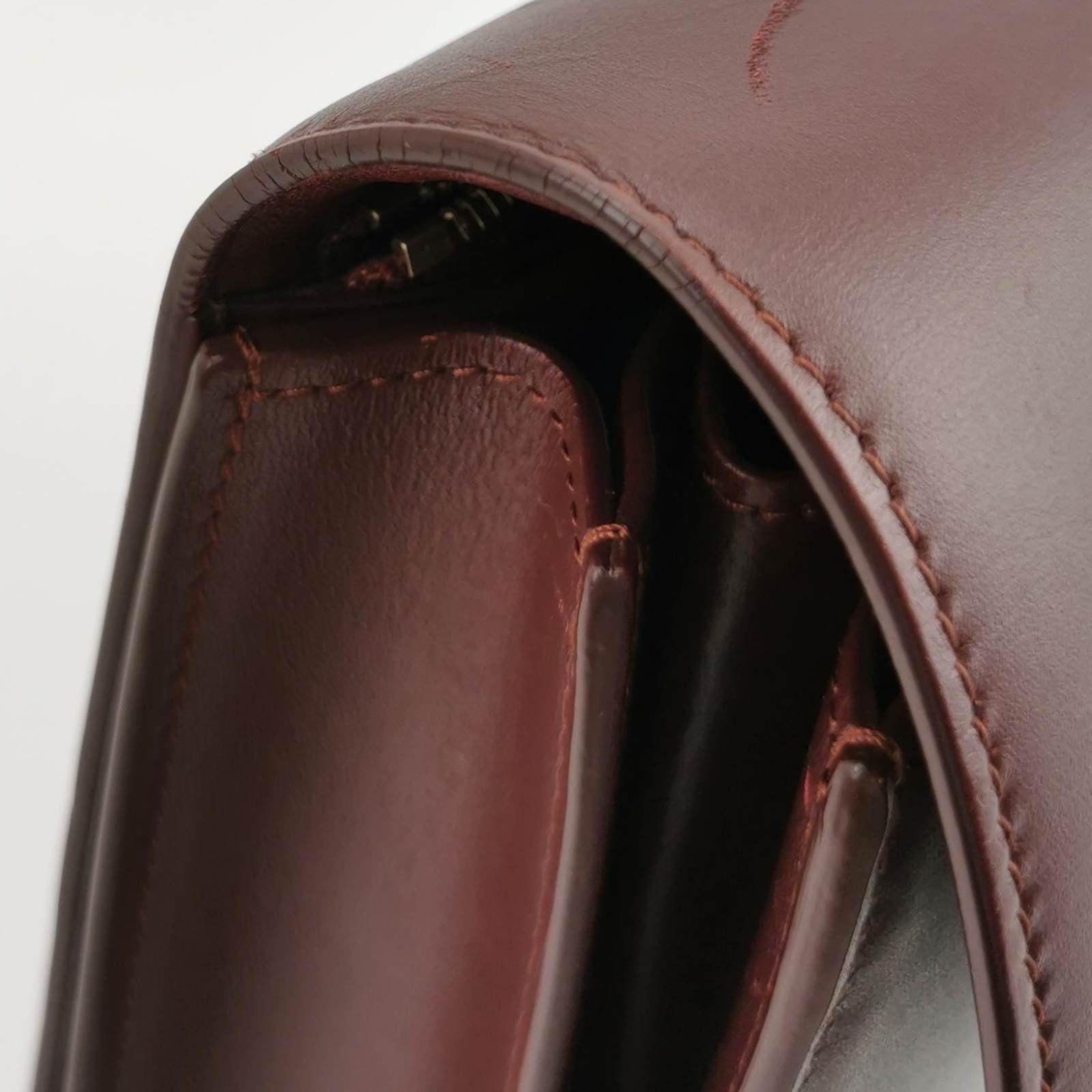 CELINE Classic Flap Burgundy Box Leather crossbody bag For Sale 7