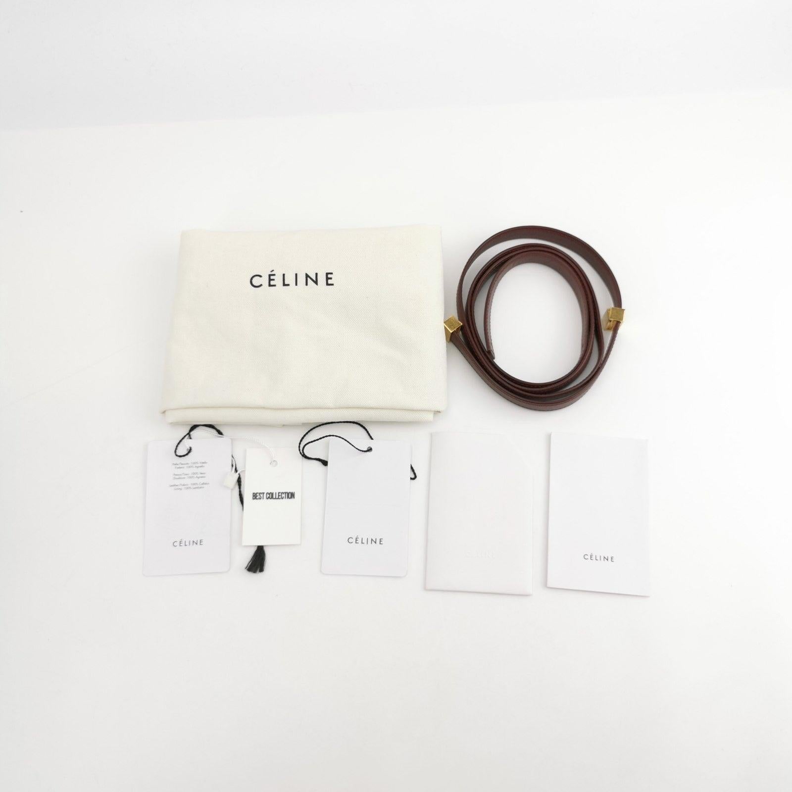 CELINE Classic Flap Burgundy Box Leather crossbody bag For Sale 9
