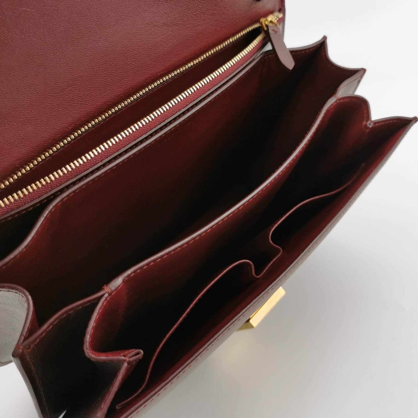 CELINE Classic Flap Burgundy Box Leather crossbody bag For Sale 1